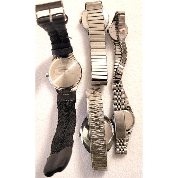 Lot 5 Pc Ladies Mens Timex Watch Lot Repair or Needs Battery Indiglo Vintage - Picture 5 of 5